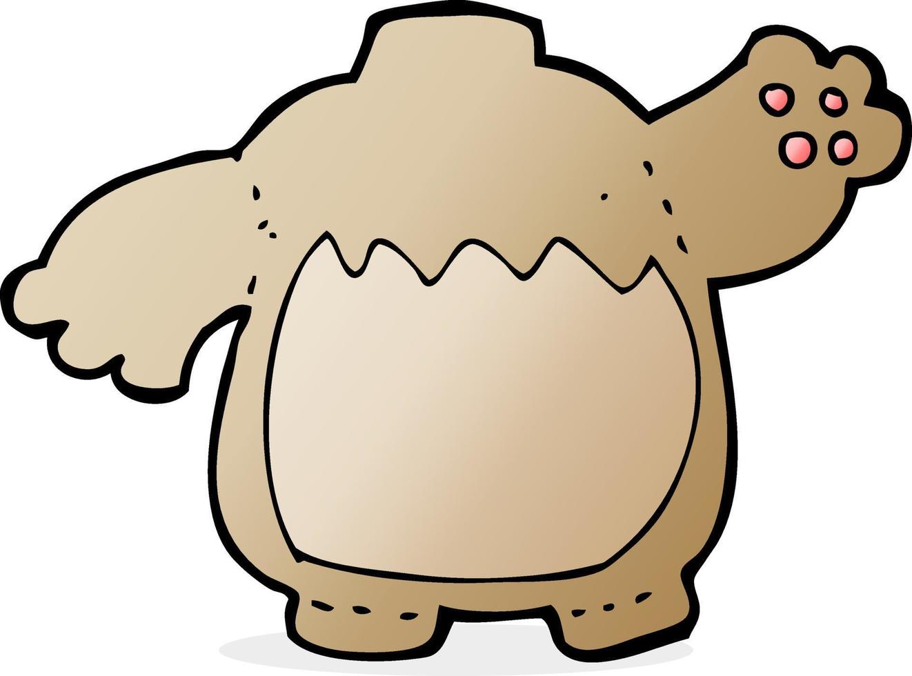 cuerpo de oso de peluche de dibujos animados de carácter de garabato vector