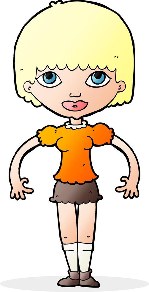 doodle character cartoon girl vector