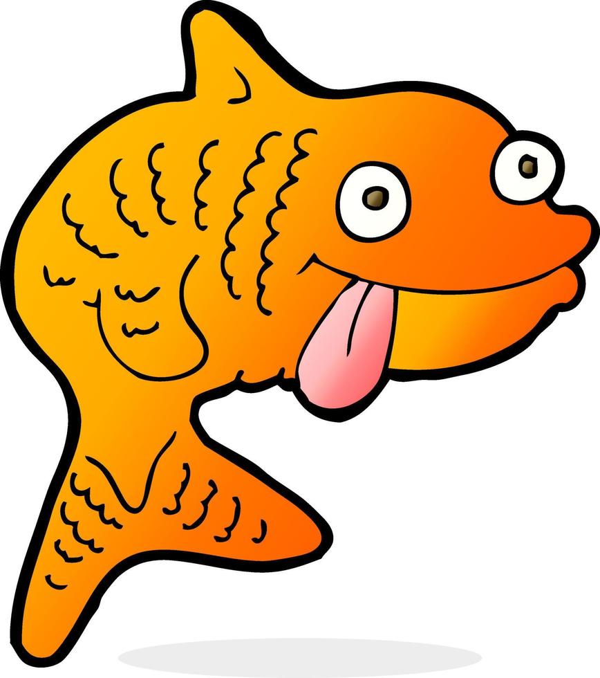 doodle character cartoon fish vector