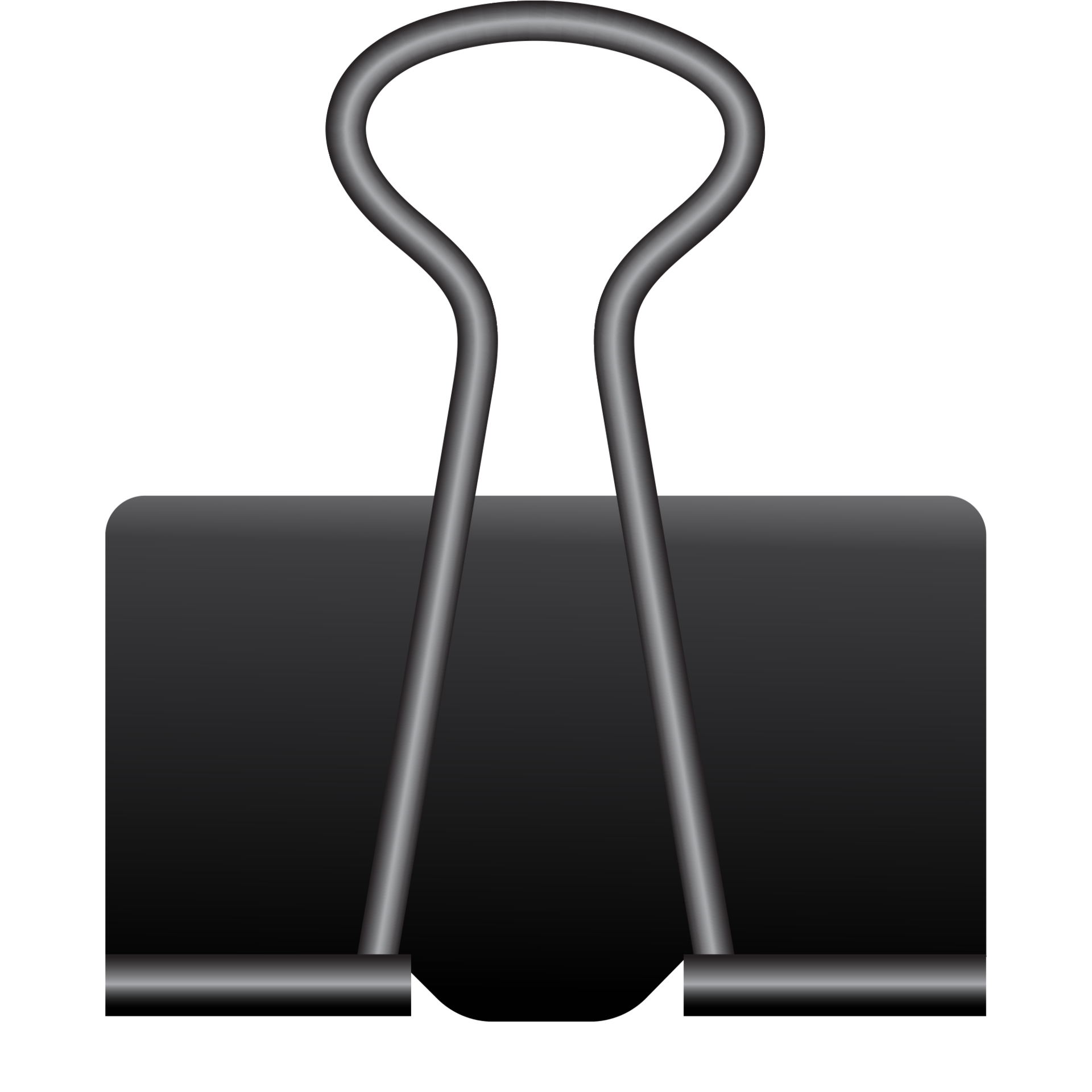 binder clip on a sheet of paper design. Clerical pincers in the