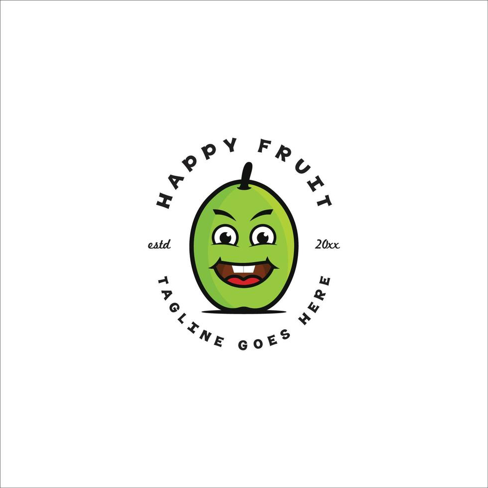 logotipo de fruta feliz vector