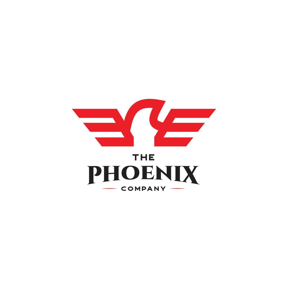 phoenix bird simple logo vector