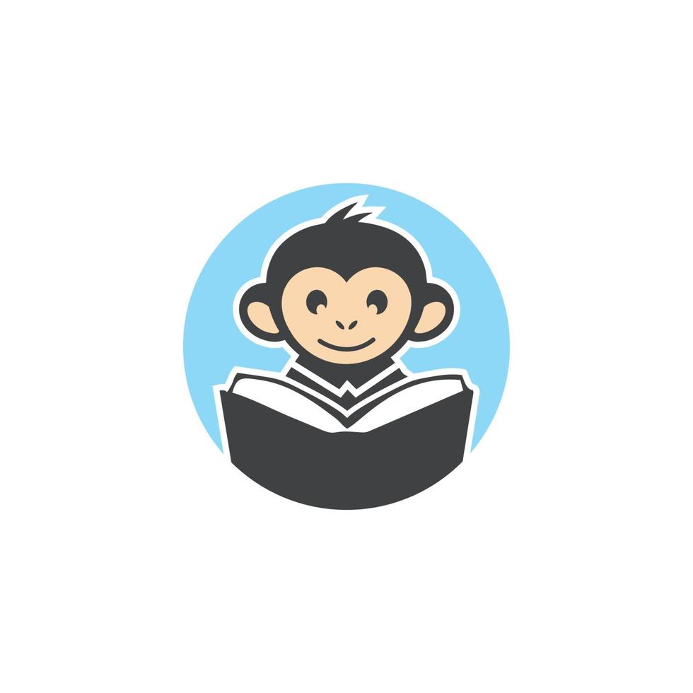smart learning monkey logo vector