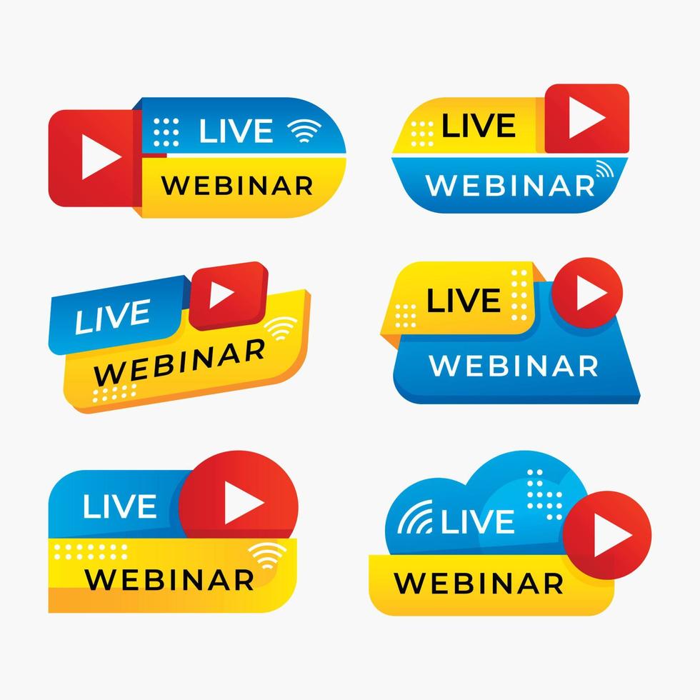 Live Webinar Icons Badge vector