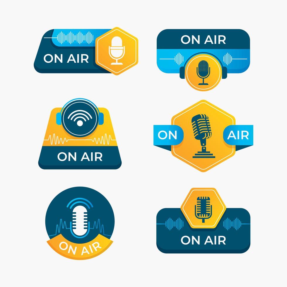 Live Stream On Air Icon Badge vector