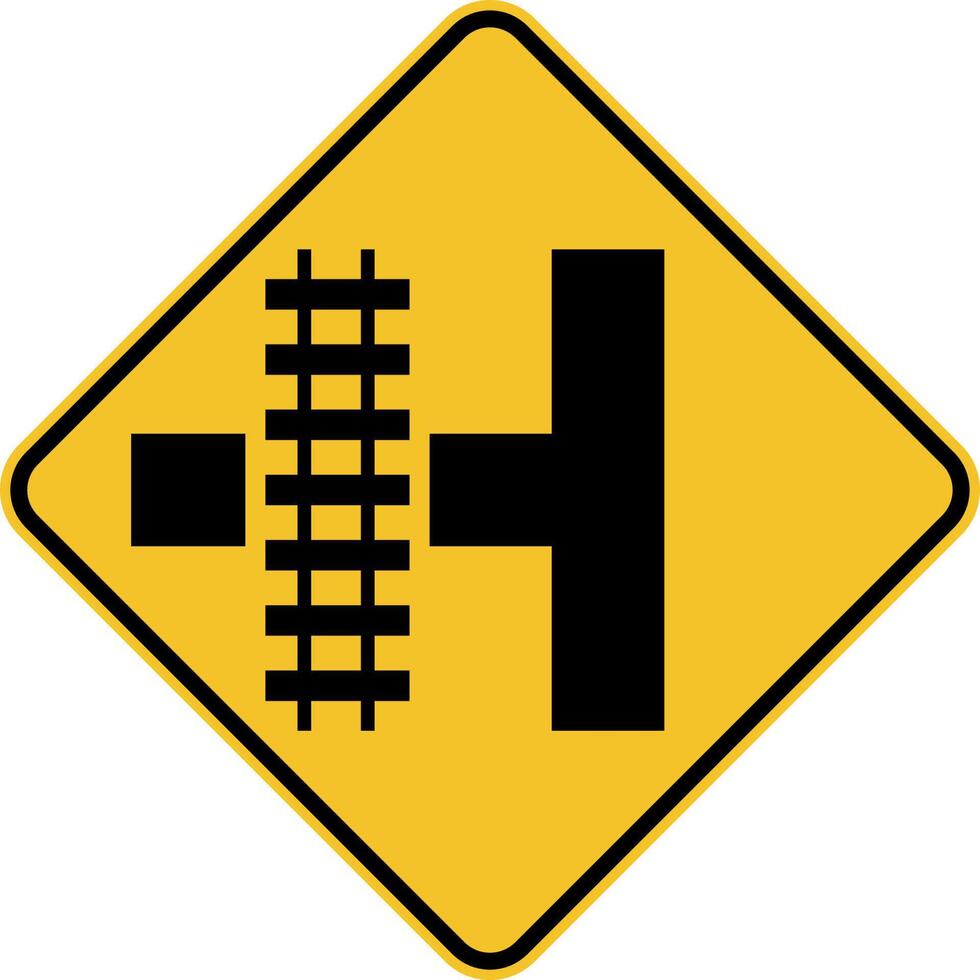 Highway Light Rail Transit Grade Crossing Left Sign vector