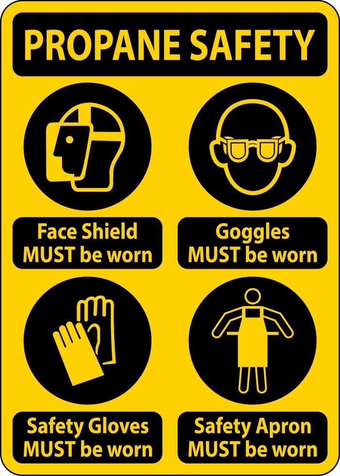 Propane Safety Personal Protection Sign On White Background vector