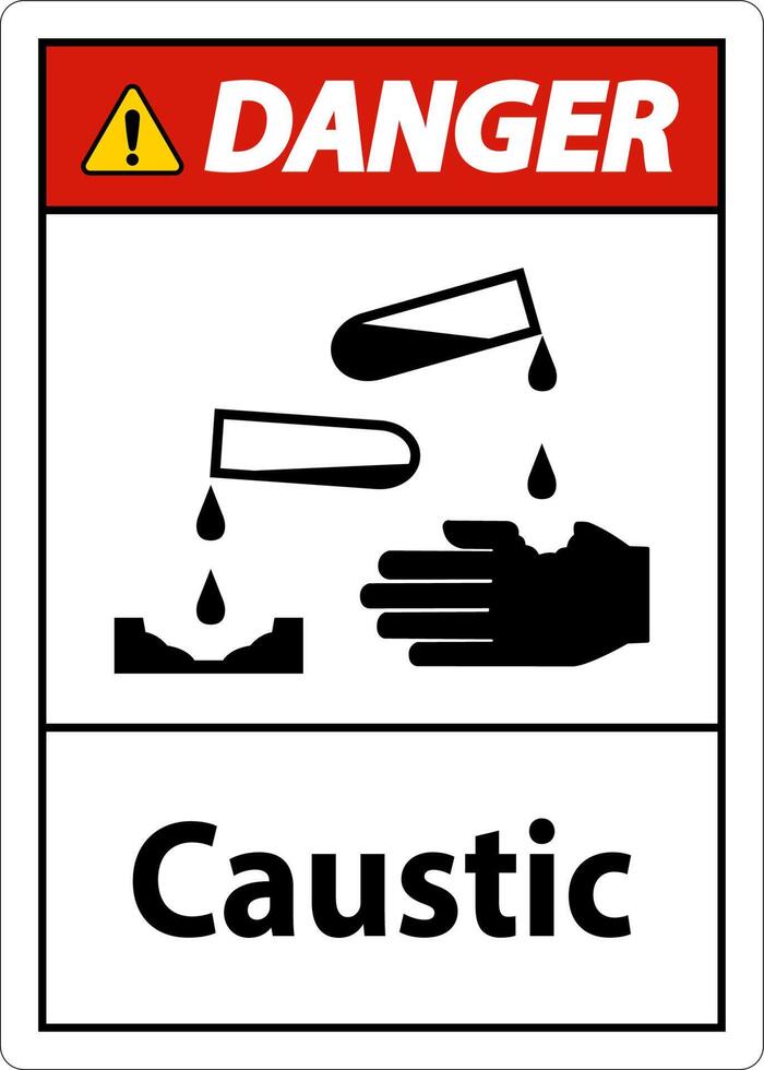 Danger Caustic Symbol Sign On White Background vector