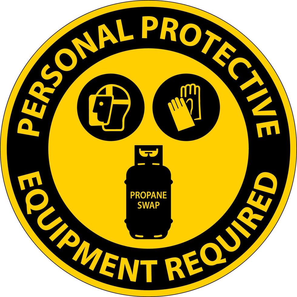 Propane Personal Protective Equipment Required Floor Sign vector