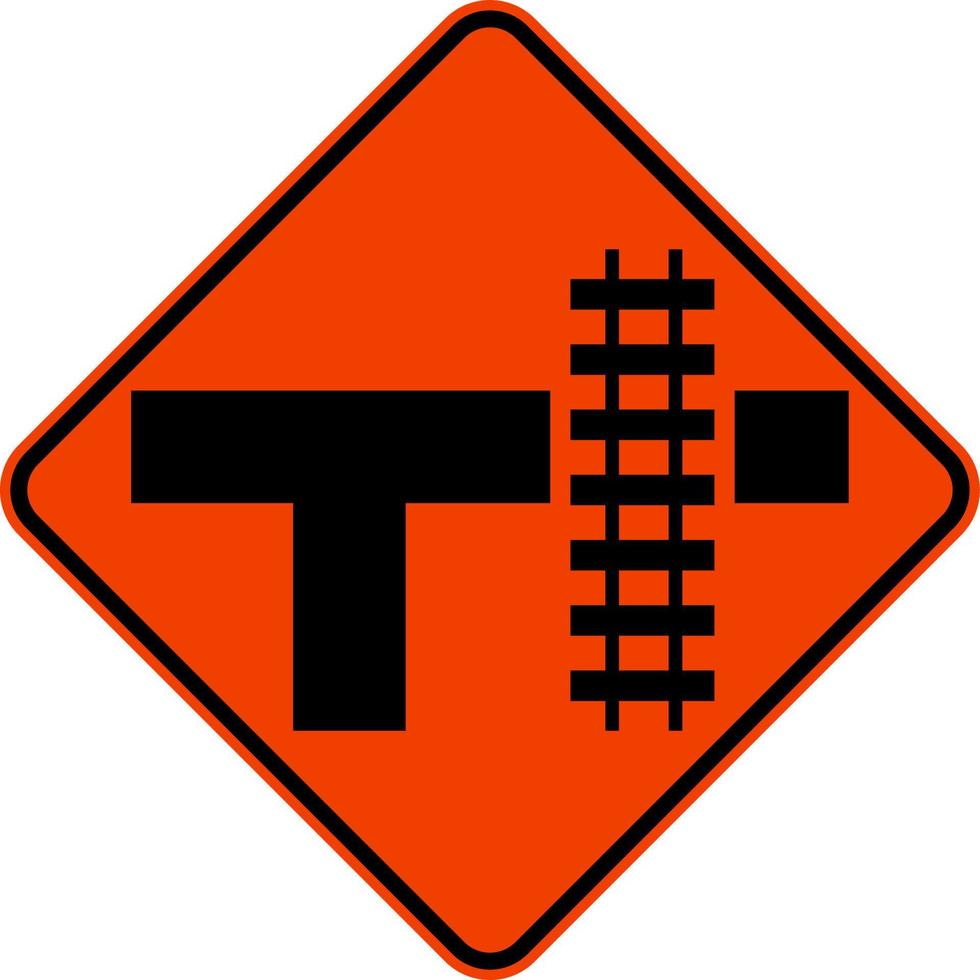 señal de la derecha del paso a nivel del tránsito del tren ligero de la carretera vector