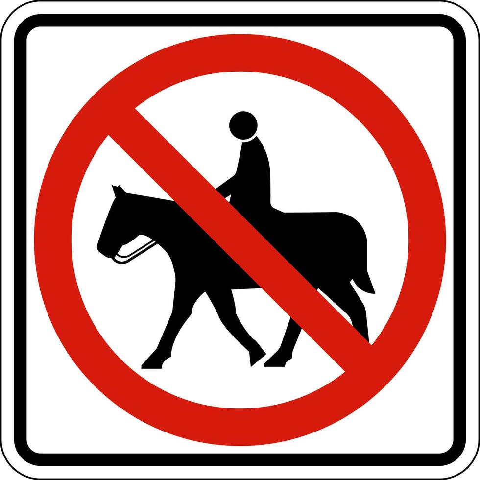 No Equestrian Sign On White Background vector