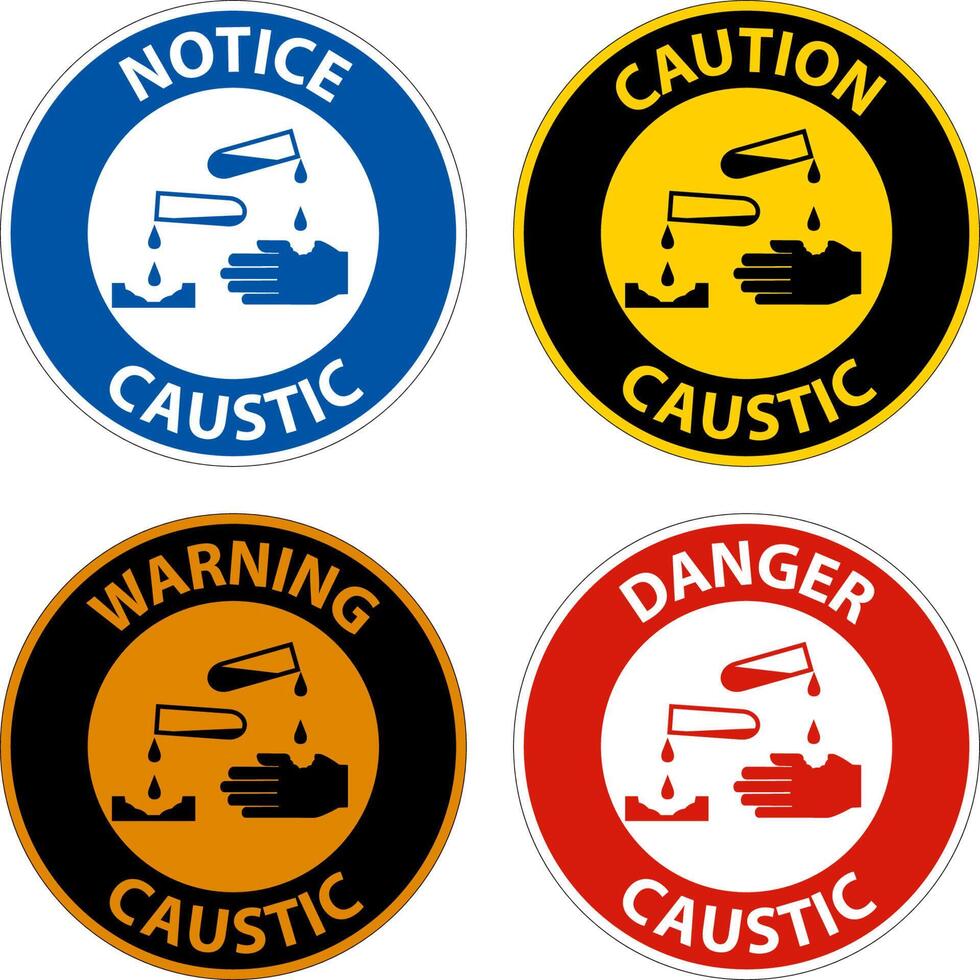 Danger Caustic Symbol Sign On White Background vector