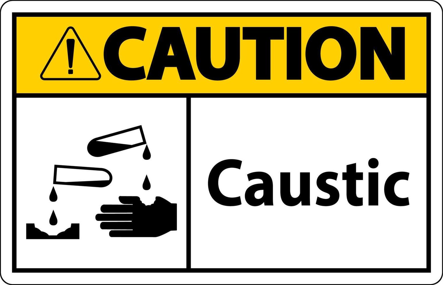 Caution Caustic Symbol Sign On White Background vector