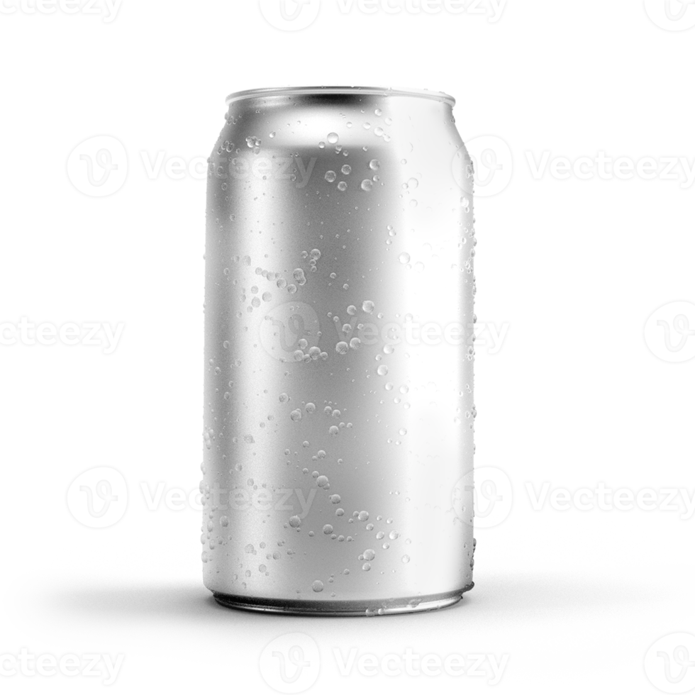 Aluminium droplet can drinking with shadow transparent png