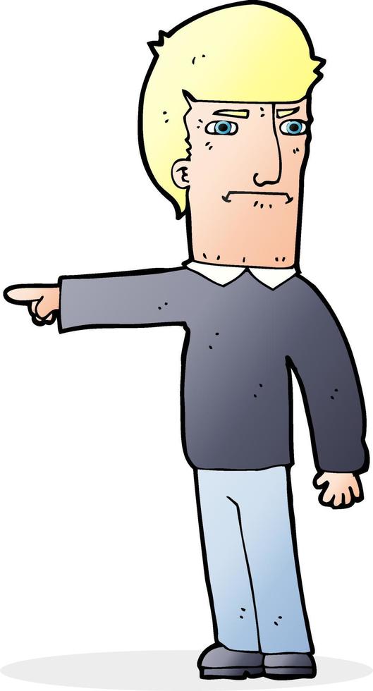 doodle character cartoon man pointing vector