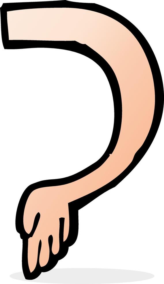 doodle cartoon arm vector