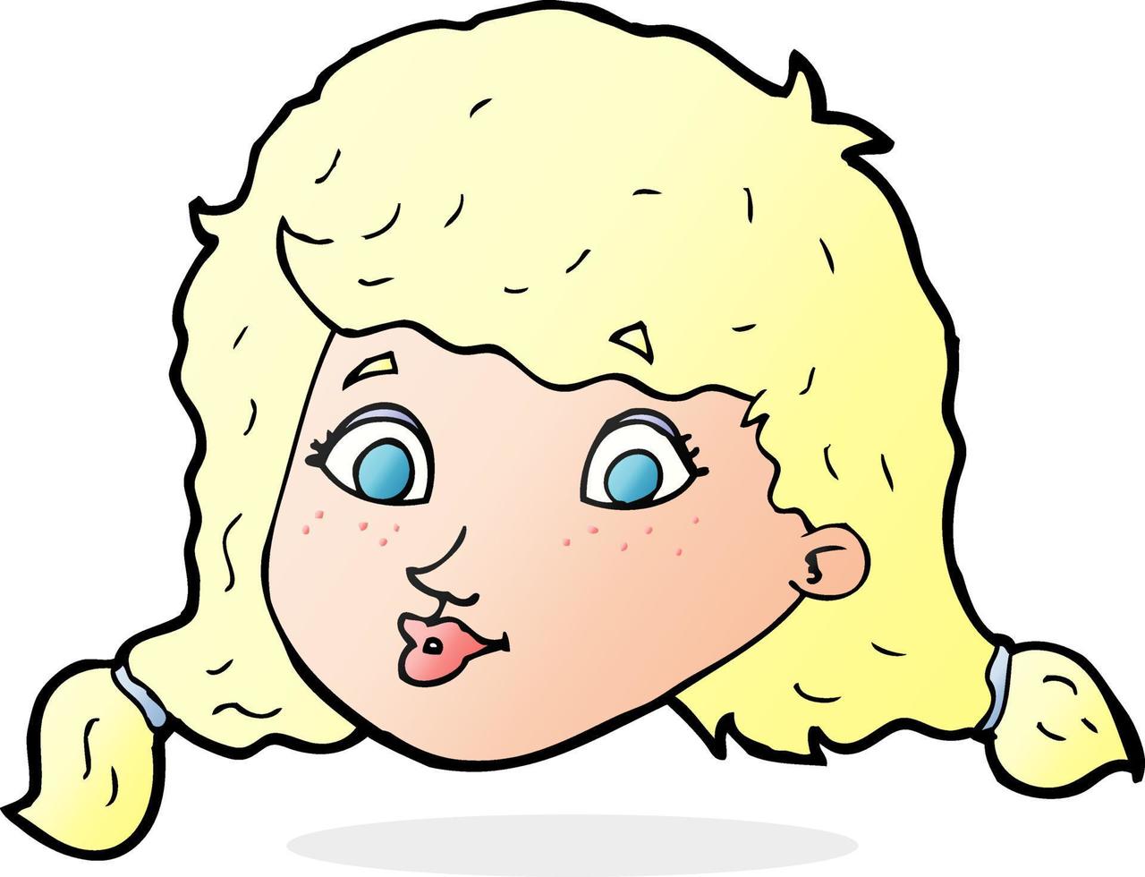 doodle character cartoon girl face vector