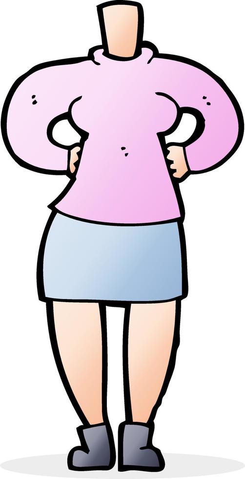 doodle character cartoon female body vector