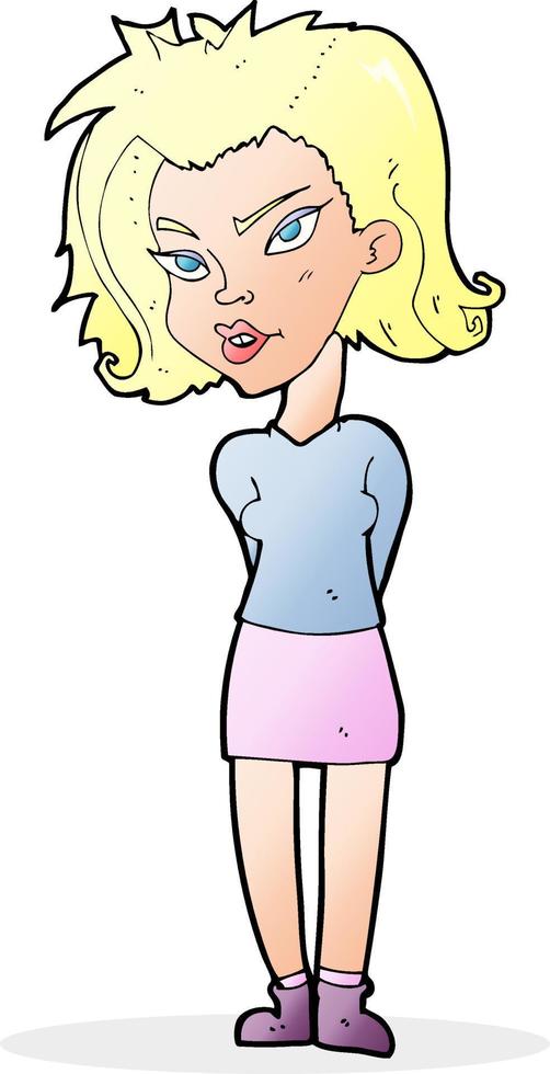 doodle character cartoon woman vector