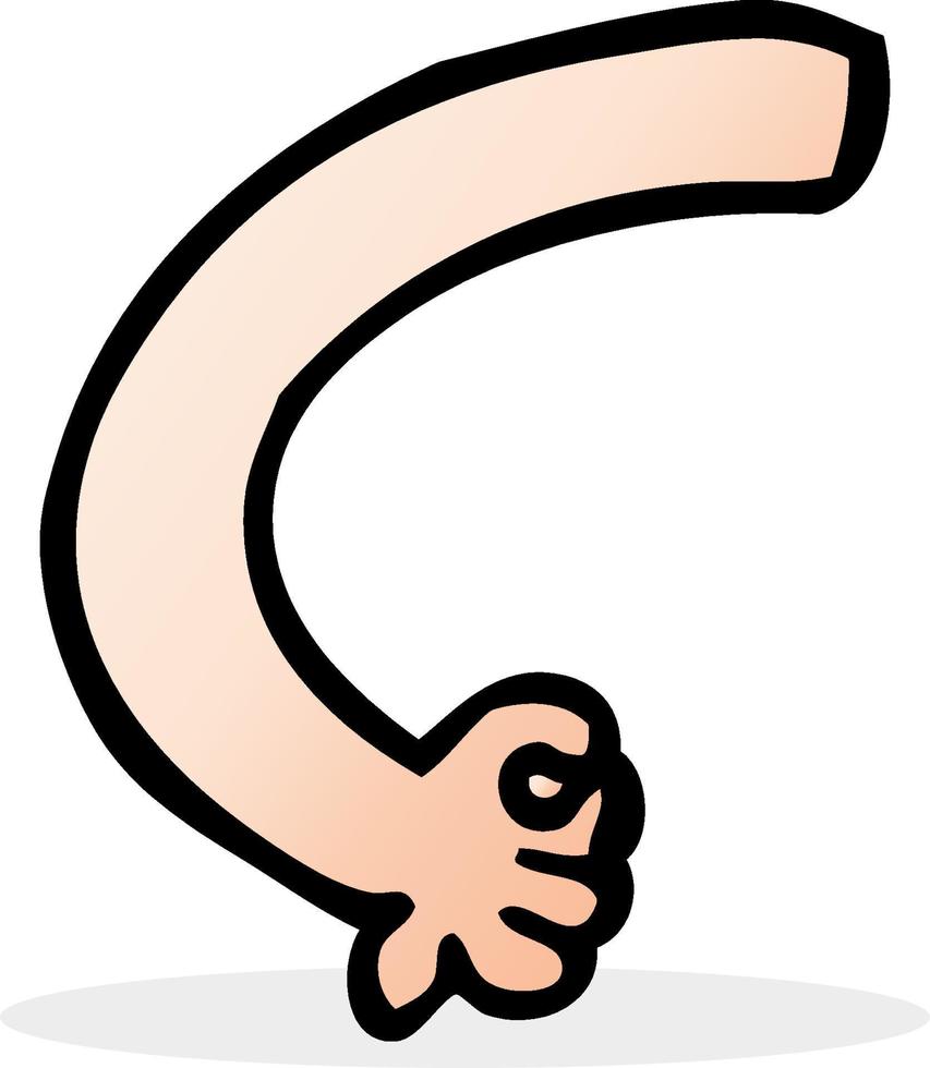 doodle cartoon arm vector