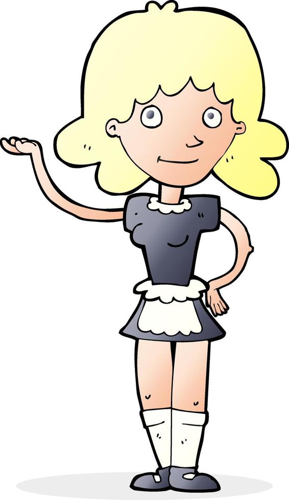 doodle character cartoon maid vector