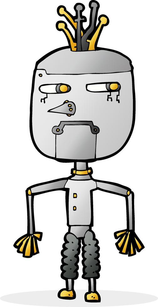 doodle character cartoon robot vector