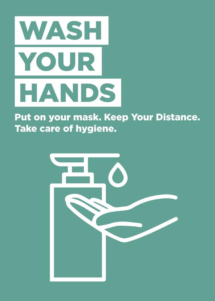 Wash your Hands Ready Poster vector