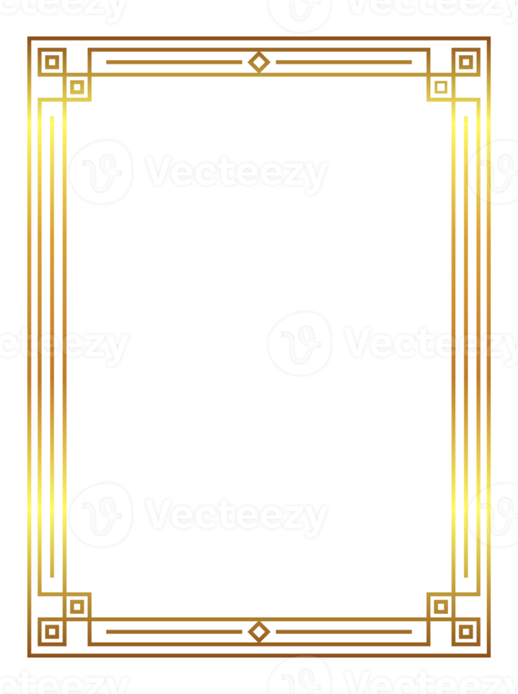 Golden rectangular frame png