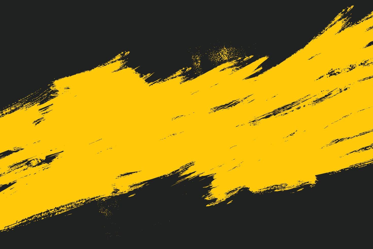 Yellow grunge brush streaks painting on black background 12898995