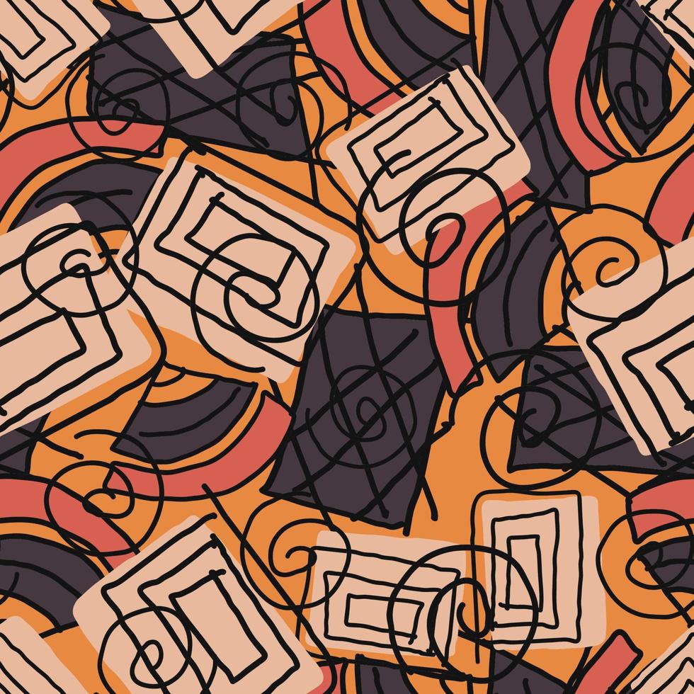 Abstract seamless grunge pattern. Background in the style of doodle, children's drawings. vector