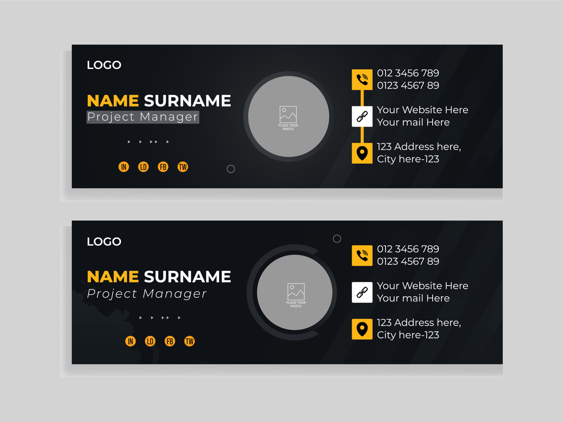Professional Modern and Minimal business and corporate Email Signatures Template with personal