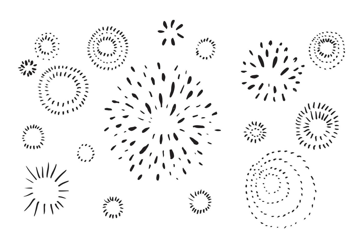 set of doodle starburst isolated on white background hand drawn from sunburst. design elements. vector illustration.