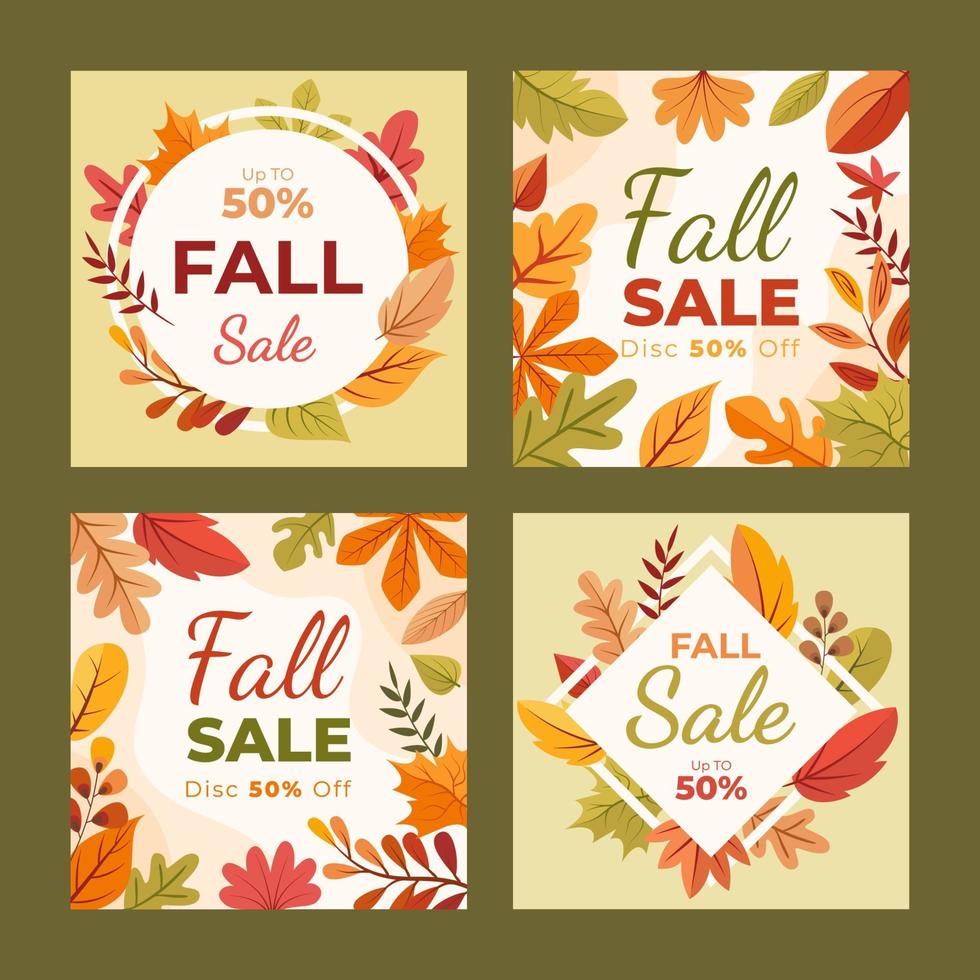 Autumn Sale Social Media Post Template vector