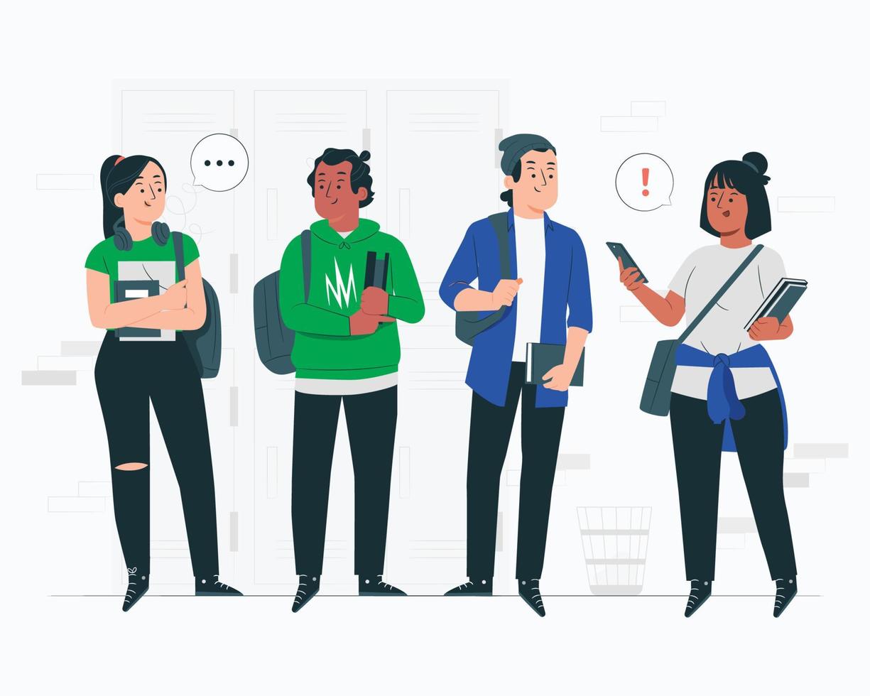 learning students character illustration vector