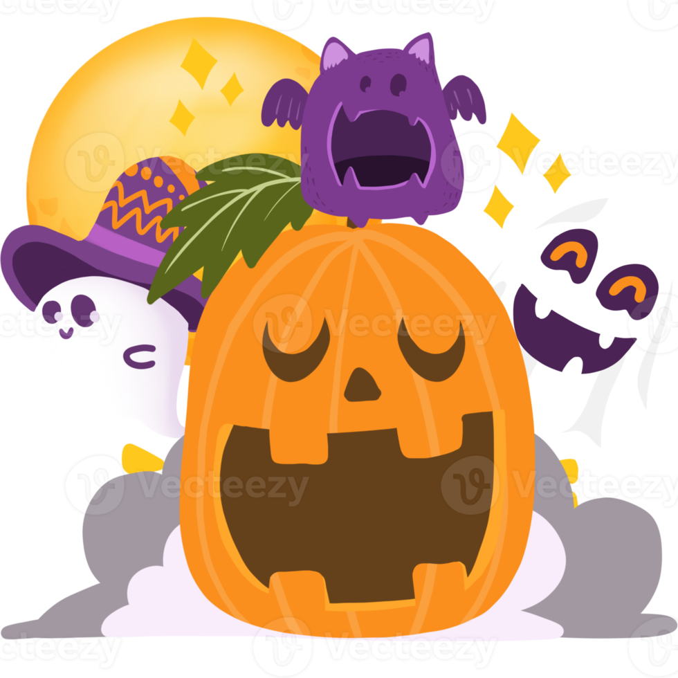 feliz halloween elementos png