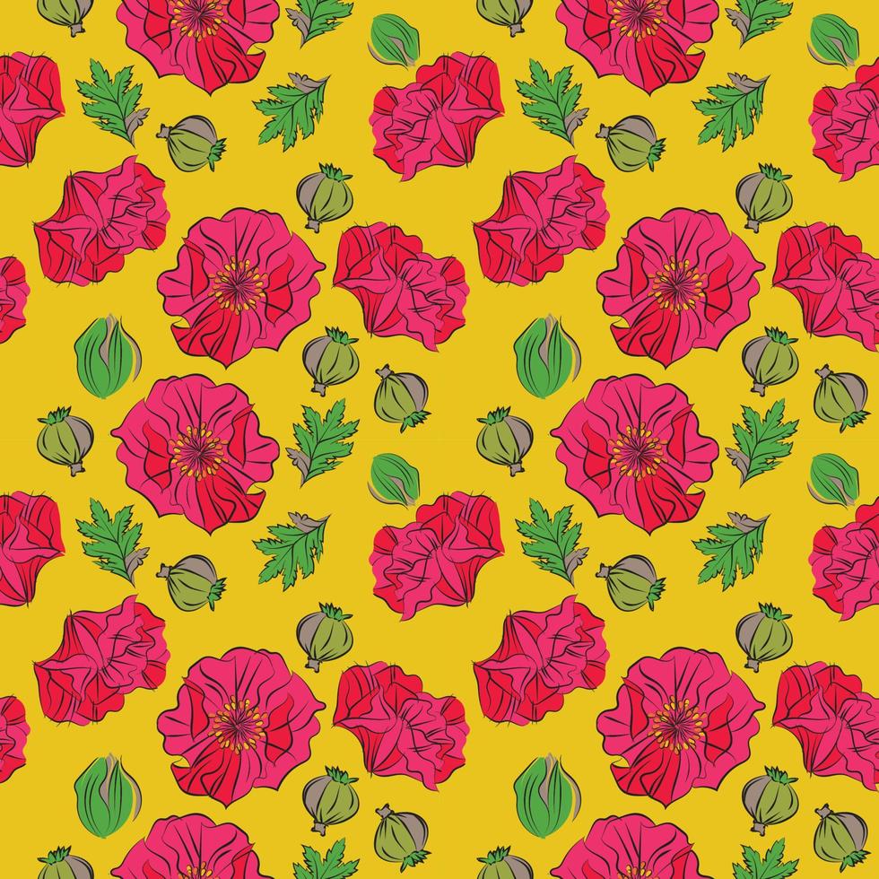 Seamless, Hand sketched vector vintage leaves, flowers, Wild and free. Perfect for textile printing, invitations, greeting cards, blogs, wrappers and posters.