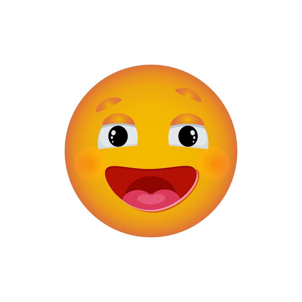 emoticón con una gran sonrisa, reacción emoji a mensajes para redes sociales. emoticono vectorial vector