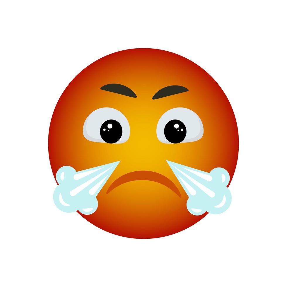 Smile cries big tears. Emoji reactions to messages for social networks. Vector smiley