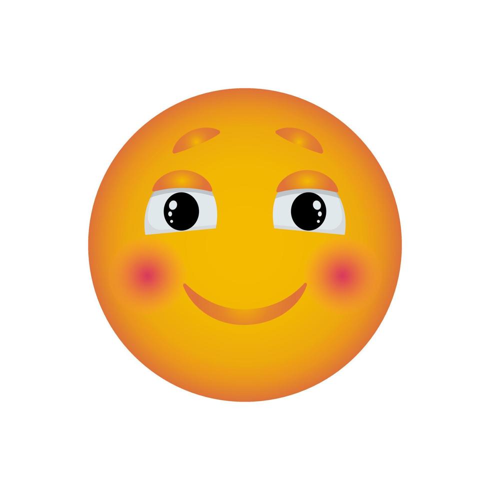 Emoticon with a cute smile, Emoji reaction to messages for social networks. Vector smiley