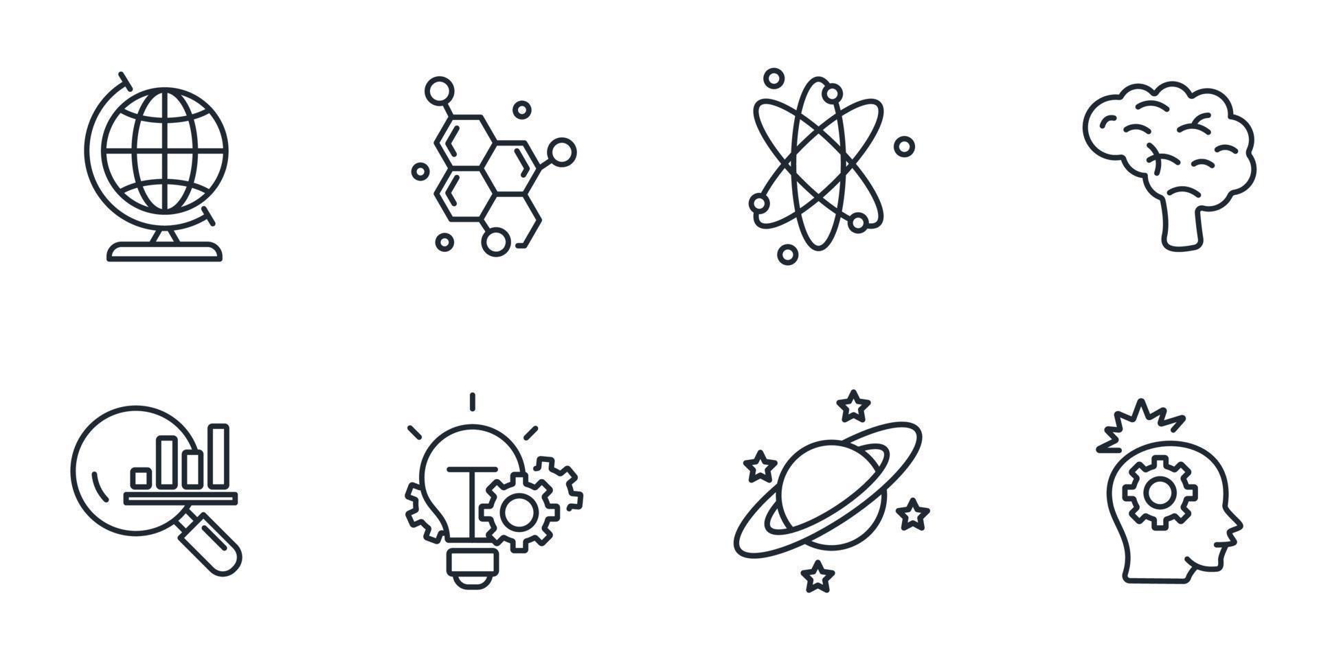 science icons set . science pack symbol vector elements for infographic web