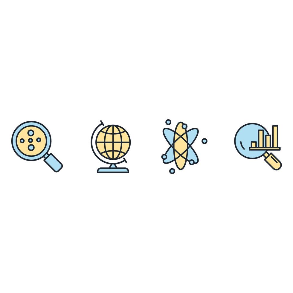 science icons set . science pack symbol vector elements for infographic web