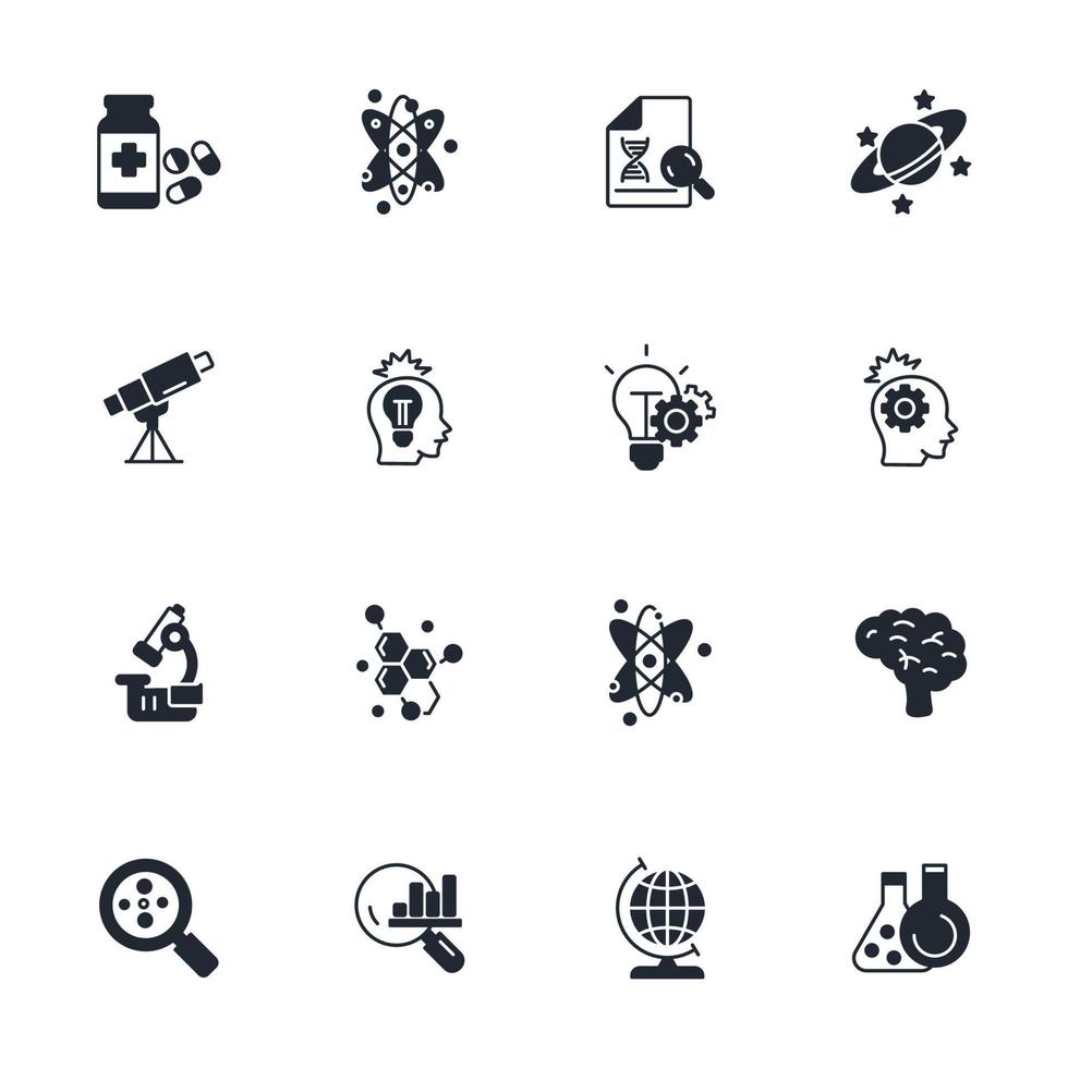 science icons set . science pack symbol vector elements for infographic web