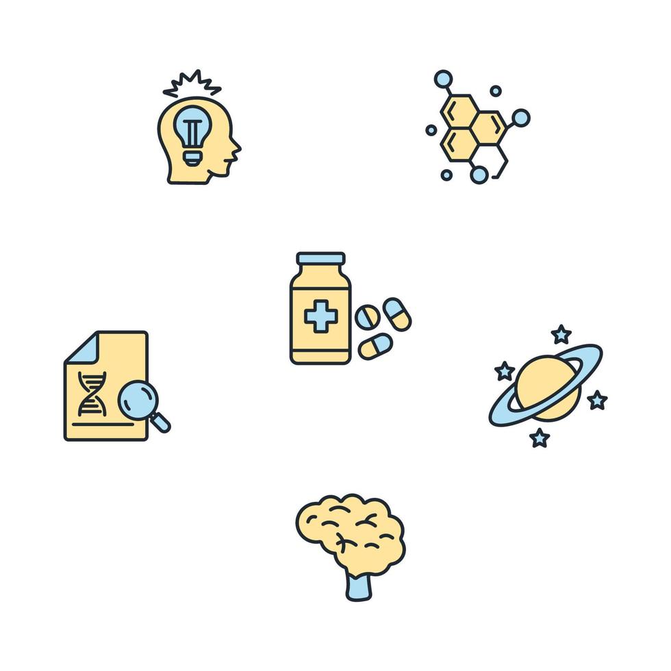 science icons set . science pack symbol vector elements for infographic web