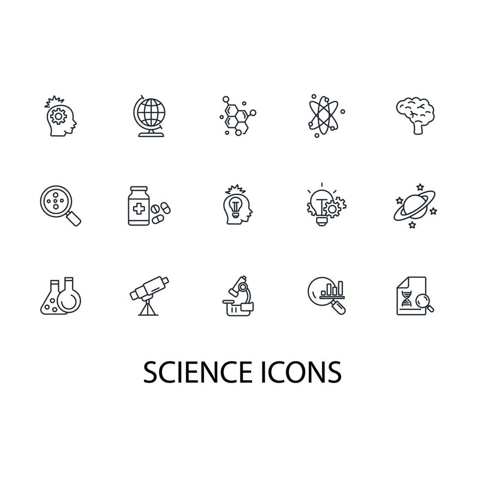 science icons set . science pack symbol vector elements for infographic web