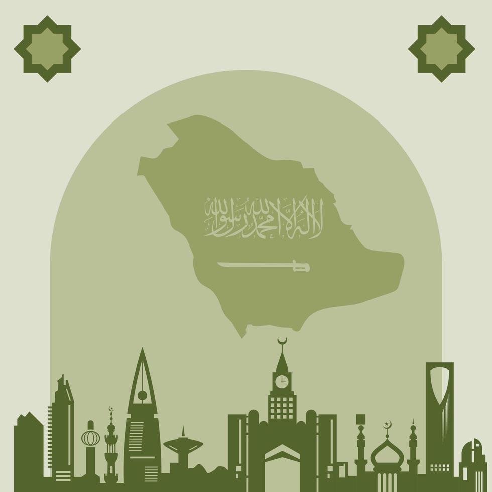 Saudi Arabia building vector illustration, banner and background