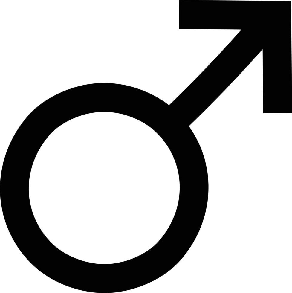 Hand Drawn Symbol of a Male Gender Icon vector