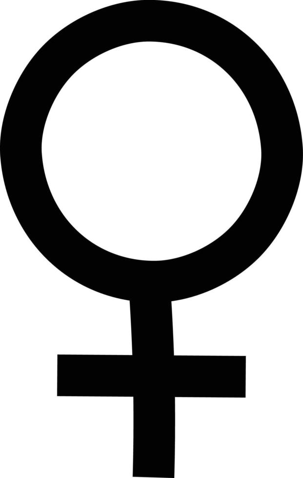 Hand Drawn Symbol of a Female Gender Icon vector