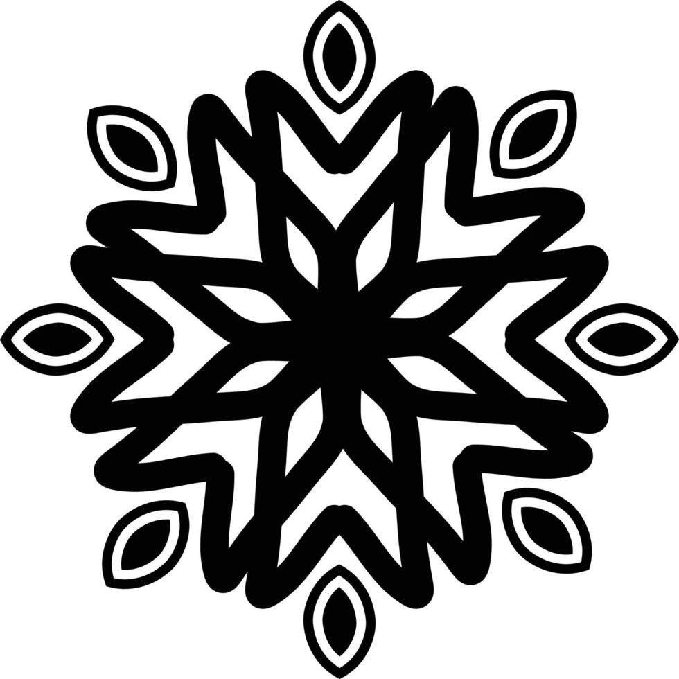 Abstract Hand Drawn Flower, Abstract Floral Circle Shape vector