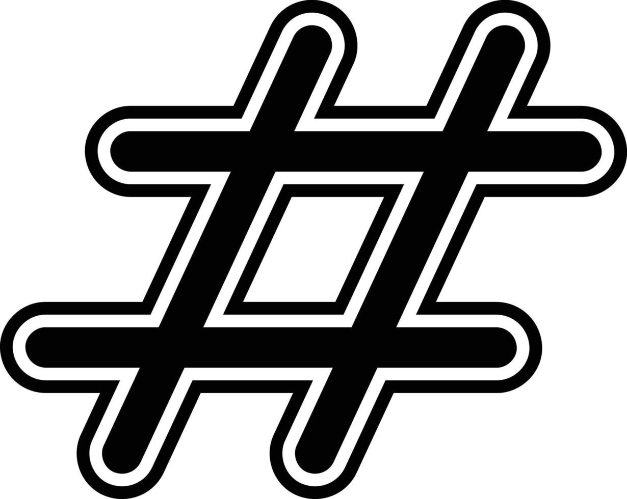 Hash Tag Symbol, Hand Drawn Hashtag Icon vector