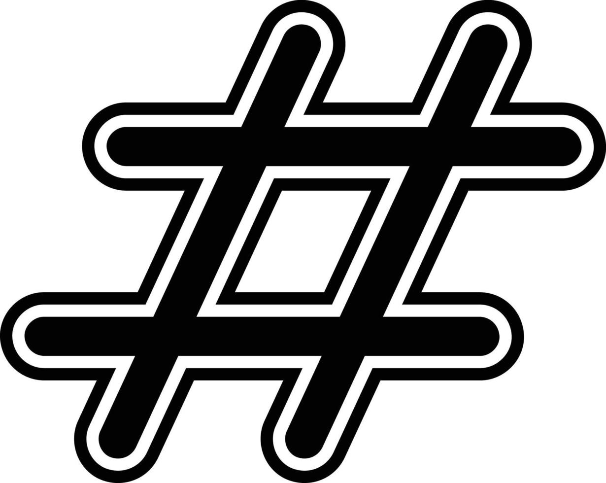 símbolo de etiqueta hash, icono de hashtag dibujado a mano vector